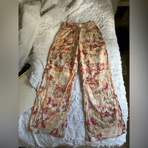 Abercrombie and Finch floral wide leg pant